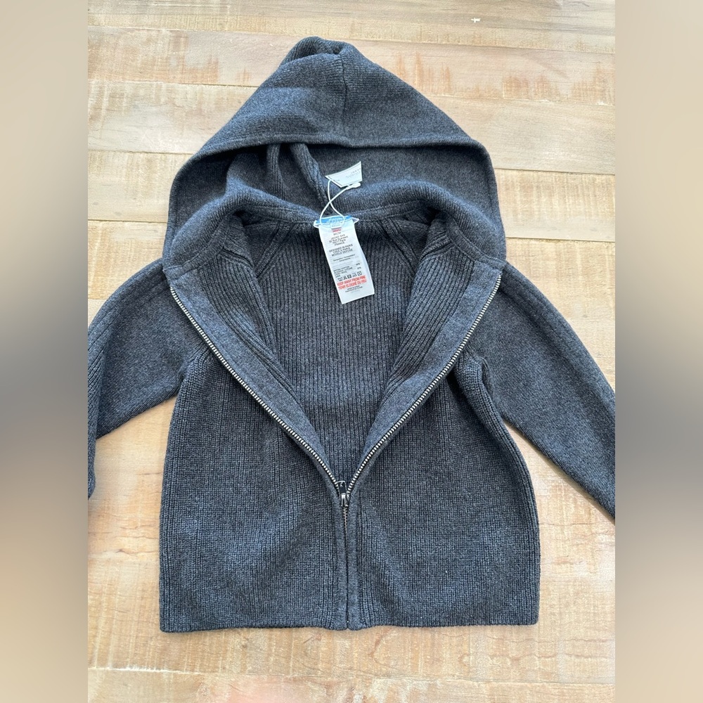 Jacadi paris knit ribbed long sleeve hoodie boys girls kids jacket nwt